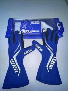 New Sparco Land Race Gloves (FIA Approved) blue - size 10